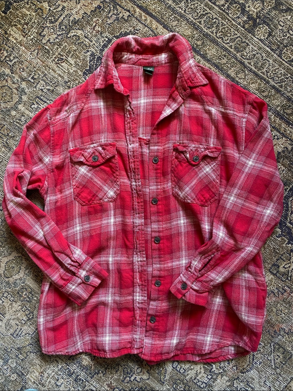 wild fable Red Plaid Button-Down Shirt